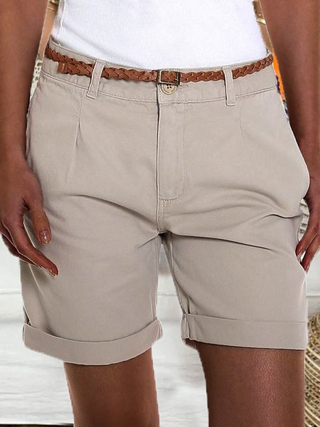 Casuale Semplice Di base Pantaloncini, Albicocca, Bottoms