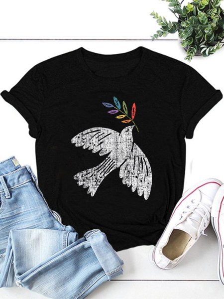 

Peace Dove Women Tshirt, Black, T-shirts