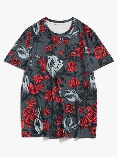 

Cotton-Blend Casual Shirts & Tops, Red, Men's t-shirts