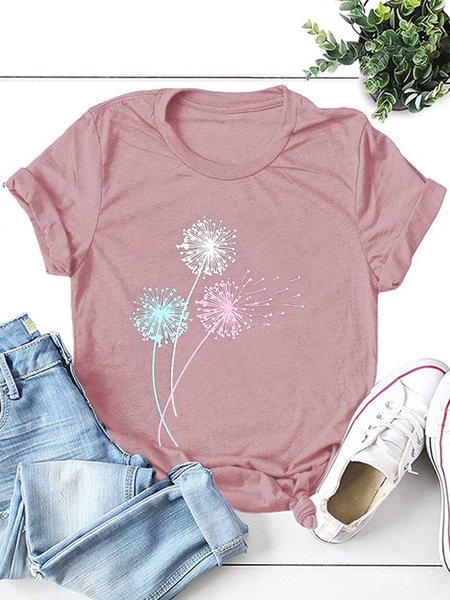 

Pastel Dandelions Relaxed-Fit Tee - Women & Plus T-shirt, Brick red, T-shirts