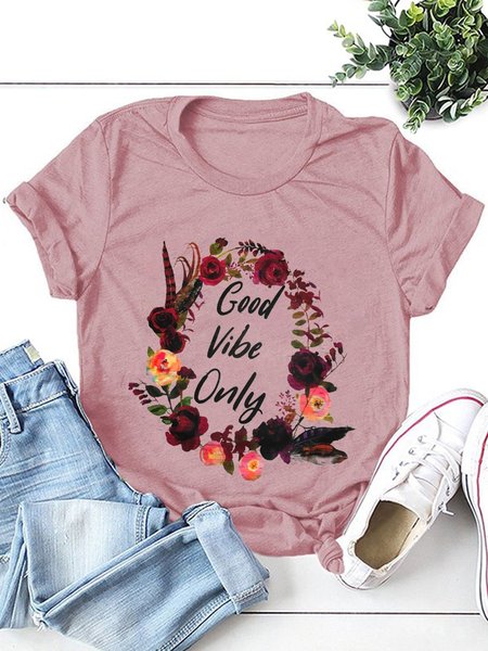 

Good Vibes Only Shirt Workout Shirt Yoga Shirt Boho Tee Shirt Tumblr Shirt Beach Tee Trendy Shirt Birthday Gift Boho Shirt Floral T shirt, Brick red, T-shirts