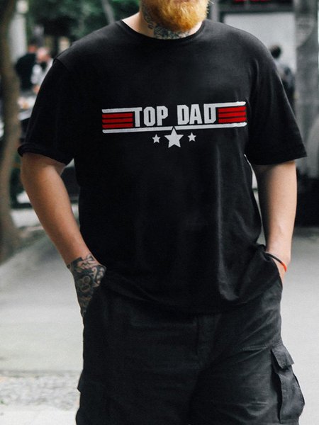 

Top Dad Father's Day Gift Cotton Men's T-shirt, Black, T-shirts