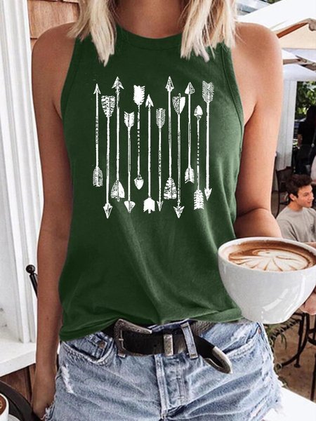 

Arrow O-Neck Casual Women's Tank, Dark green, Tank Tops