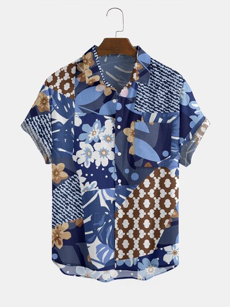 

Leaves Shirts & Tops, As picture, Men's Floral shirt