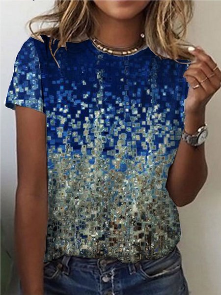 

Girocollo Casuale Camicie & Top, Blu, Blouses & Shirts