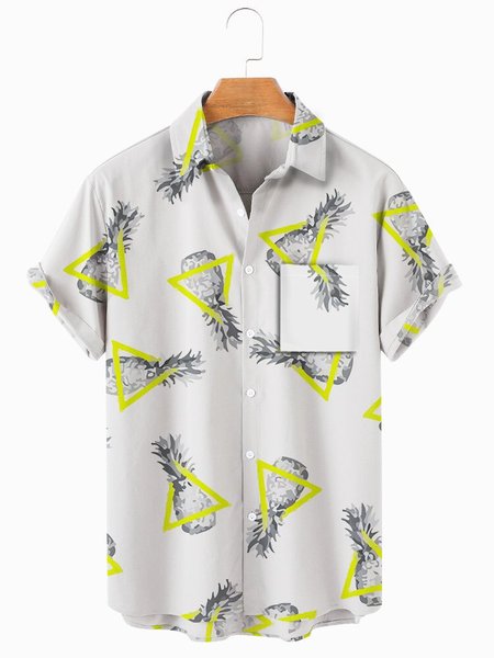 

Men's comfortable loose chest pocket shirt, Color, Short Sleeves Shirts