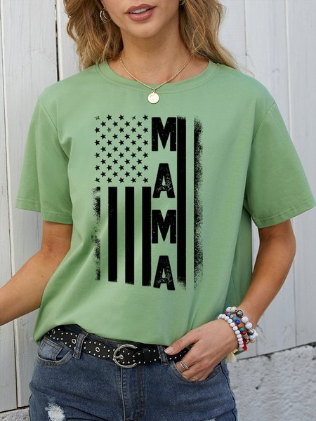 

American Flag Mama Women's T-Shirt, Army green, T-shirts