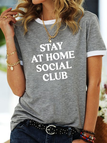 

Stay At Home Social Club T-Shirt, Gray, T-shirts