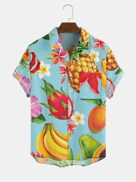 

Shirt Collar Shirts & Tops, As picture, Short Sleeves Shirts