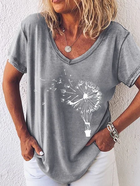 Dandelion Women Tshirt, Gray, T-shirts
