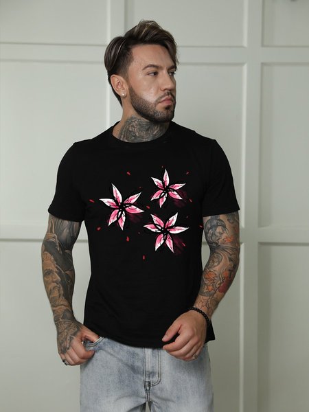

Flowers Men T-Shirt, Black, T-shirts