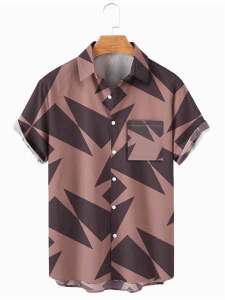 

Men's comfortable casual chest pocket fashion shirt, Multicolor, Short Sleeves Shirts