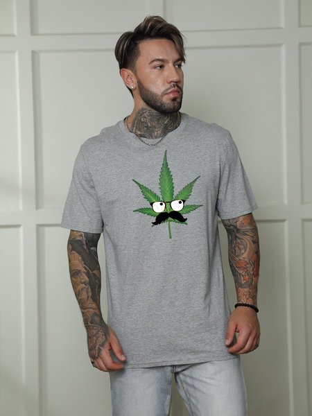 

Leave With Glasses Men T-Shirt, Light gray, T-shirts