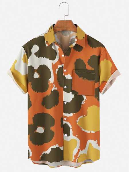 

Casual Shirt Collar Shirts & Tops, Yellow, Men's Floral shirt