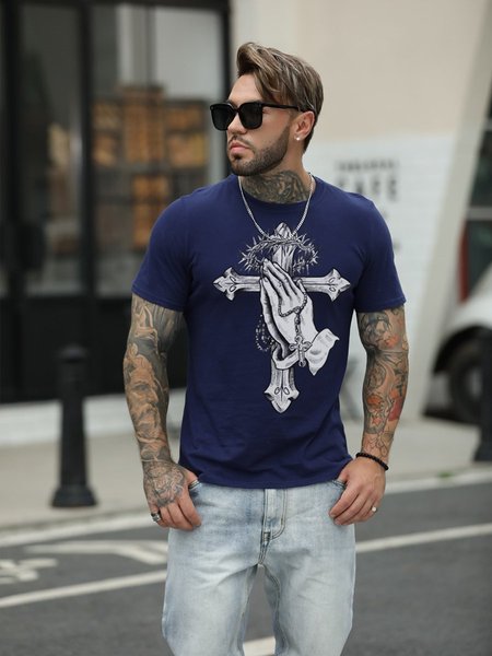 

Cross Men T-Shirt, Deep blue, T-shirts
