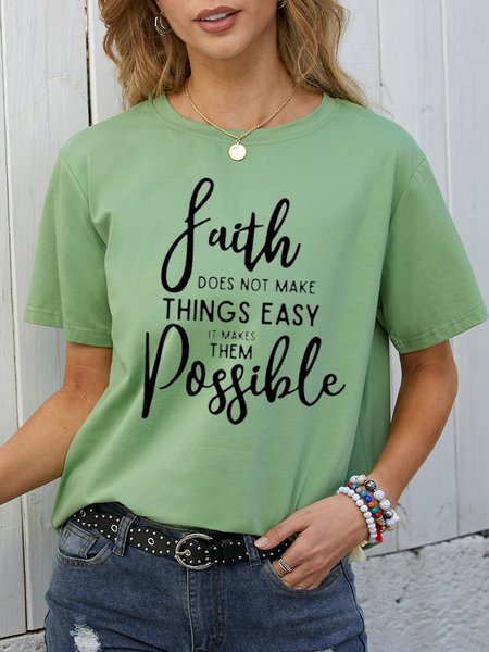 

Faith Does Not Make Things Easy Women Tshirt, Army green, T-shirts