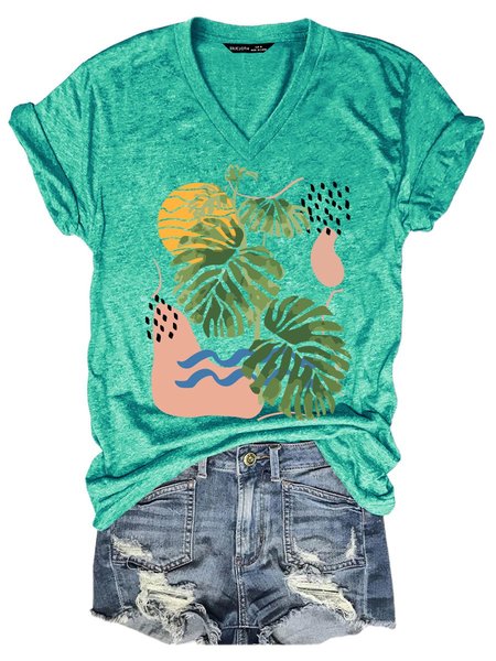 

Leaves Painting Women T-Shirt, Grass green, T-shirts