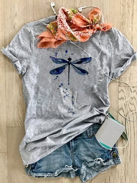 

Casual Crew Neck T-shirt, Gray, T-Shirts
