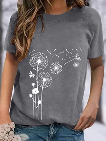 

Dandelion Short Sleeve Crew Neck T-shirt, Light gray, T-shirts