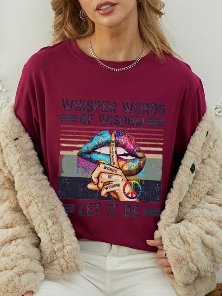 

Whisper Words Of Wisdom Let It Be Women Tshirt, Burgundy, T-shirts