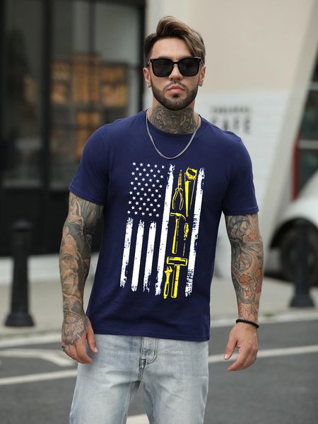 

Patriot Woodworker US Flag with Tools Carpenter T-Shirt, Deep blue, T-shirts