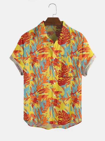 

Printed Casual Shirts & Tops, Yellow, Short Sleeves Shirts