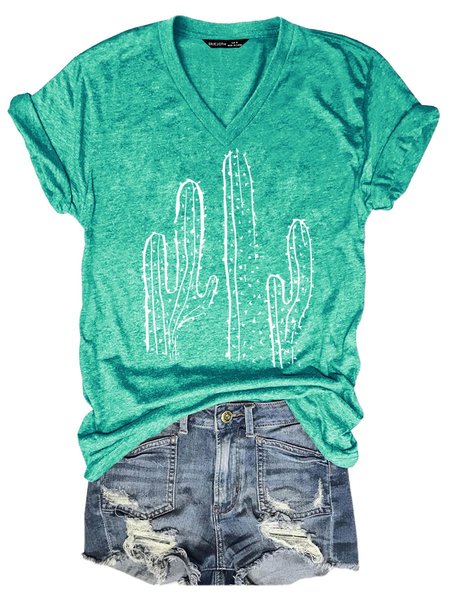 

Cactus Line Drawing Women T-Shirt, Grass green, T-shirts