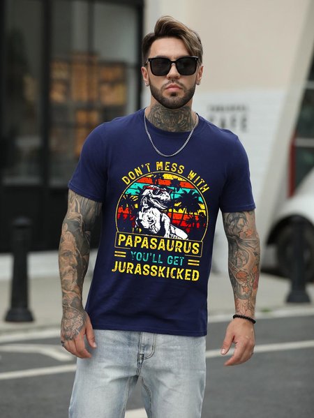 

Don't Mess With Papasaurus T-Shirt, Deep blue, T-shirts