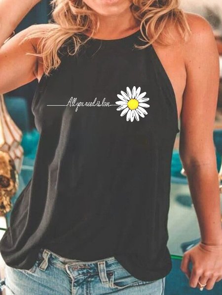 

Dritto Casuale Gilet, Nero, Tank Top