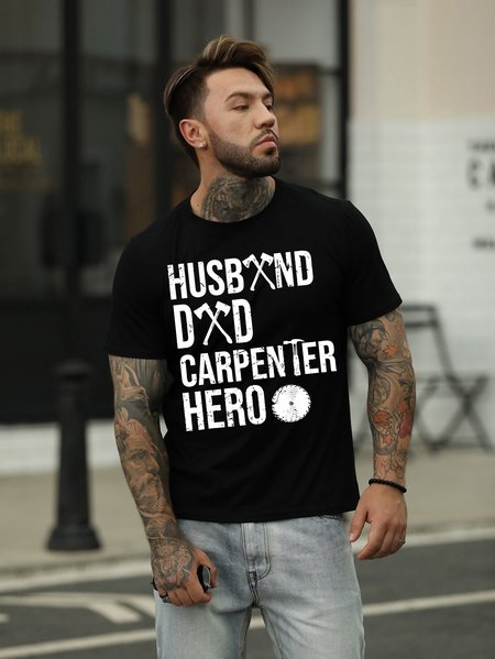 

Mens Carpenter Dad Funny Woodworking Carpentry T-Shirt, Black, T-shirts