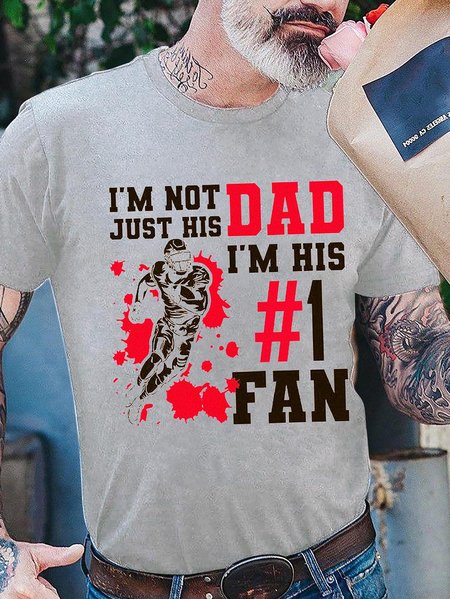 

I'm Not Just His Dad I'm His #1 Fan Football T-Shirt Father T-Shirt, Light gray, T-shirts