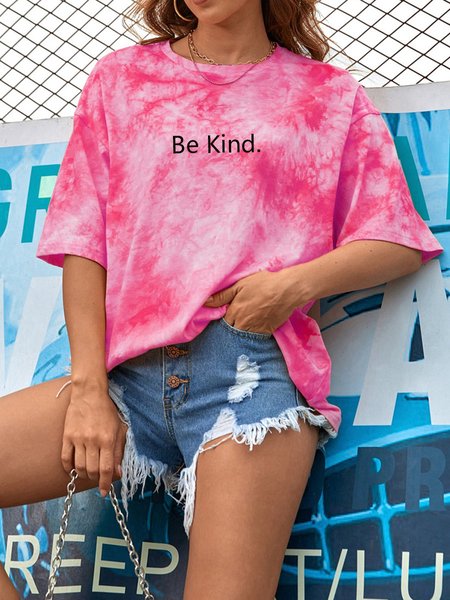 

Be Kind Ombre/Plus Size Tie Dye Women Tee, Rose red, T-shirts