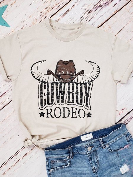 

Cotton-Blend Crew Neck Short Sleeve Shirts & Tops, White, T-shirts