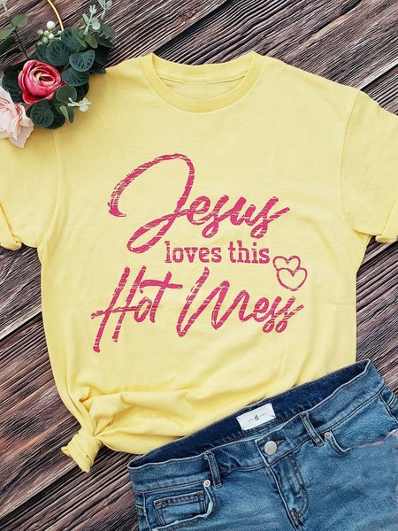 

Cotton-Blend Short Sleeve Shirts & Tops, Yellow, T-shirts