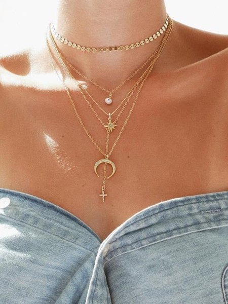 

Casual Elegant Necklace, Golden, Necklaces