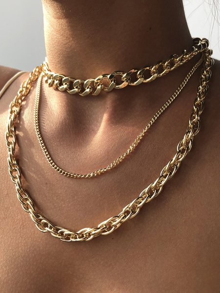 

Elegant Casual Alloy Necklace, Golden, Necklaces