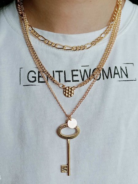 

Necklace, Golden, Tops