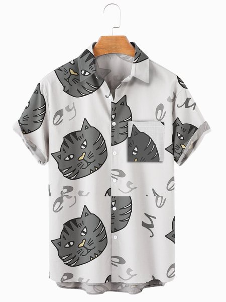 

Men's comfortable casual loose chest pocket shirt, Cat 1, Men's shirts