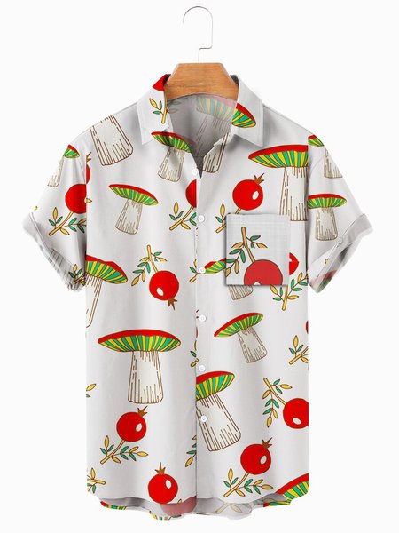 

Men's comfortable loose chest pocket shirt, Color, Short Sleeves Shirts