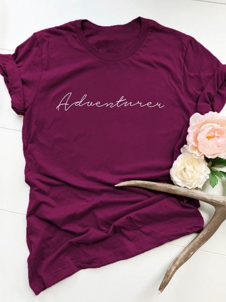 

Adventurer Casual Crew Neck Tee, Wine red, T-shirts