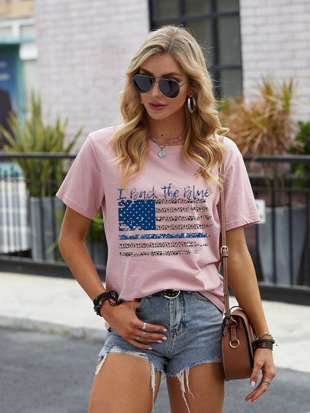 

I Back The Blue Women Tshirt, Pink, T-shirts