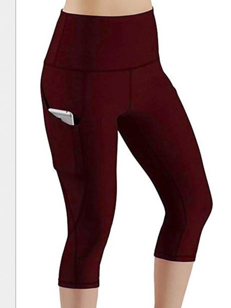 

Super stretch Yoga Pantaloni sottile in forma Anca-sollevamento Gli sport Fitness In esecuzione Pantaloncini, Vino rosso, Bottoms