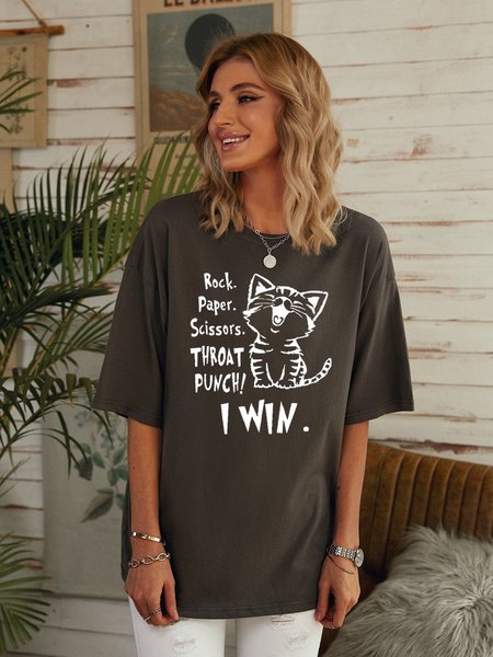 

Rock, Paper, Scissors Funny Cat Women's T-Shirt, Dark grey, T-shirts