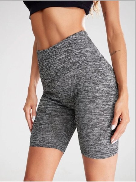 

Super stretch yoga pants slim fit hip-lifting sports fitness running shorts, Gray, Leggings