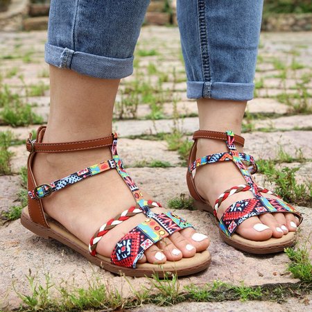 

Summer Flat Heel Pu Sandals, Lightblue, Sandals