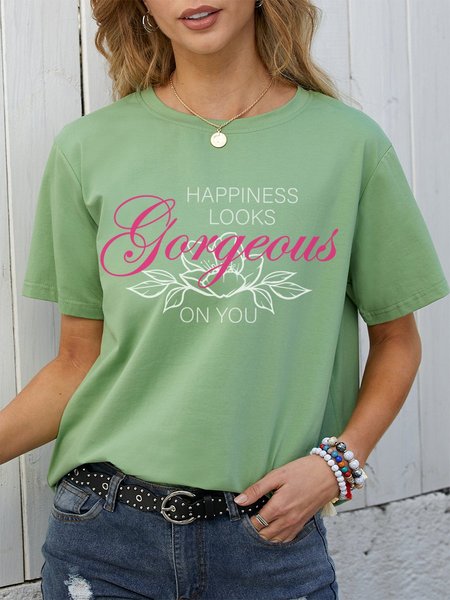 

Happiness Looks Gorgeous On You Women T-Shirt, Army green, T-shirts