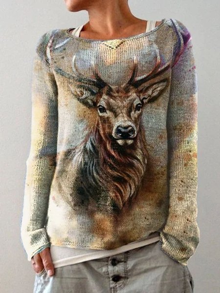 

Crew Neck Casual Long Sleeve Shift Shirts & Tops, As picture, Email discount