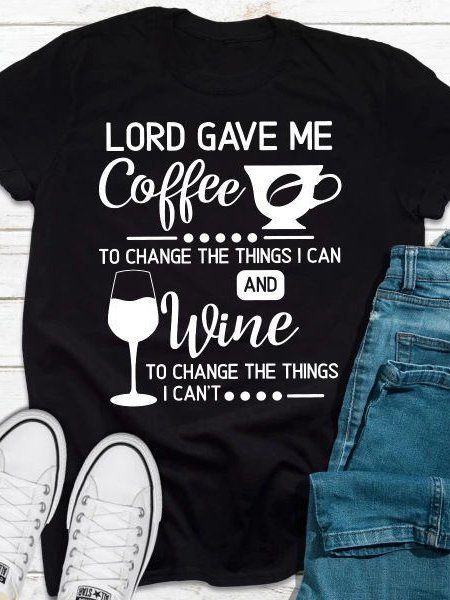 

Lord Gave Me Coffee Tops, Black, T-shirts