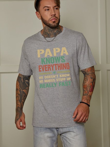 

Papa Know Everything Men's T-Shirt, Grey, T-shirts
