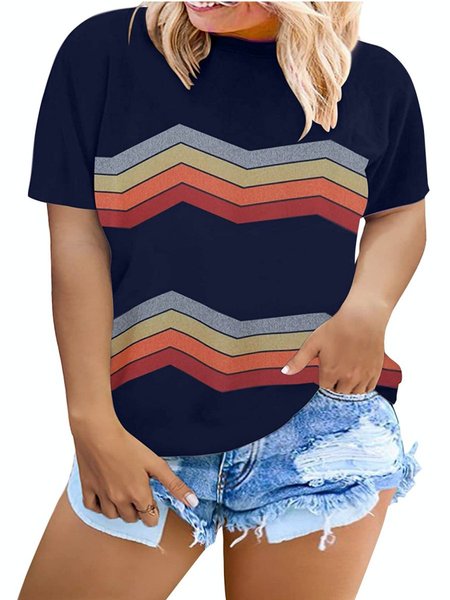 

floral-print casual shift shirts & tops--​striped geometric ombre/tie-dye flag, Stripe, T-Shirts